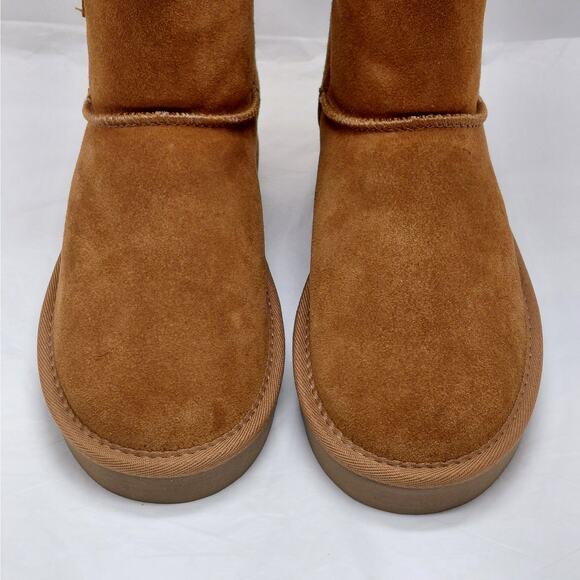 Style & Co Womens Ankle Boots Size 6 Tiny2 Chestnut Suede Faux Fur Shearling NIB - Picture 8 of 14